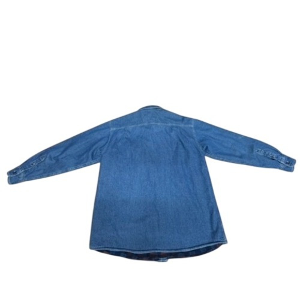 "Levi Strauss & Co" Mens Lined Denim Shirt Jacket Blue Plaid Fleece Workwear - Picture 3 of 13